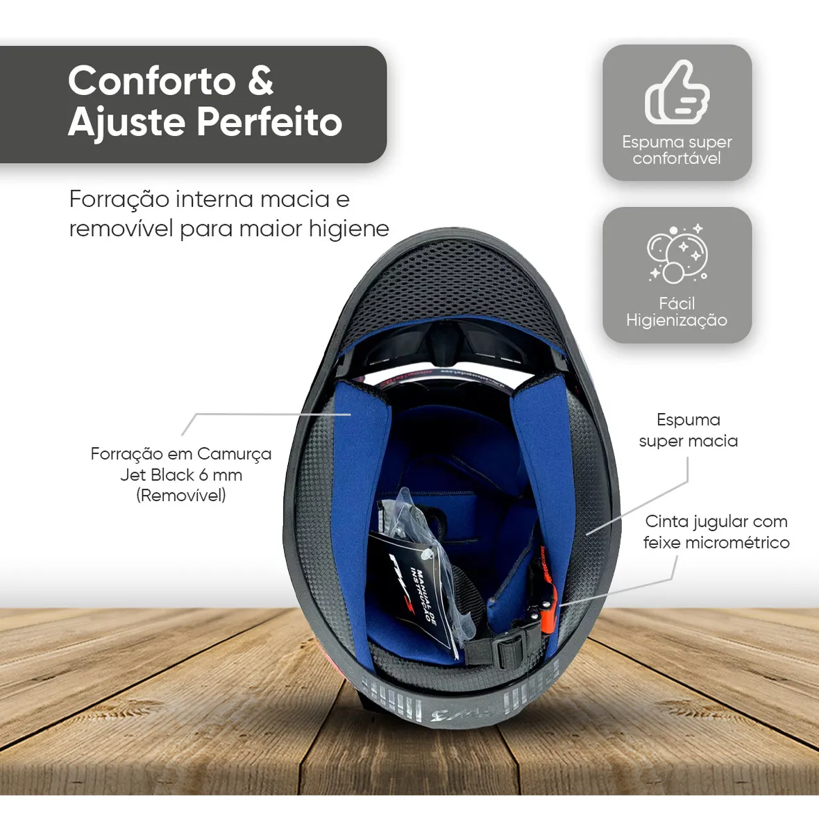 Capacete FW3 - Vista Superior